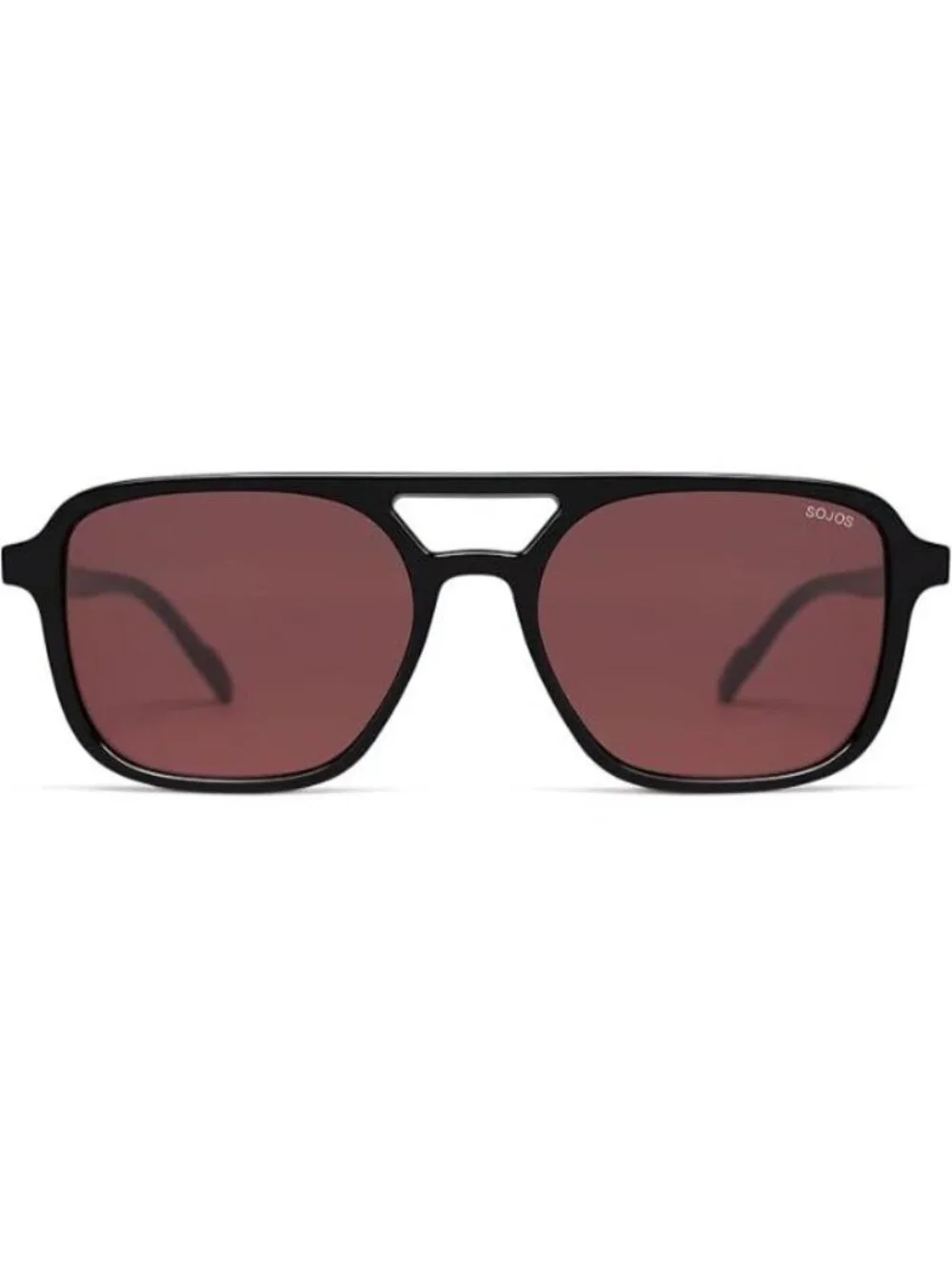 SOJOS Women Aviator Sunglasses Rectangle Sun Glasses Black Frame Red Lens